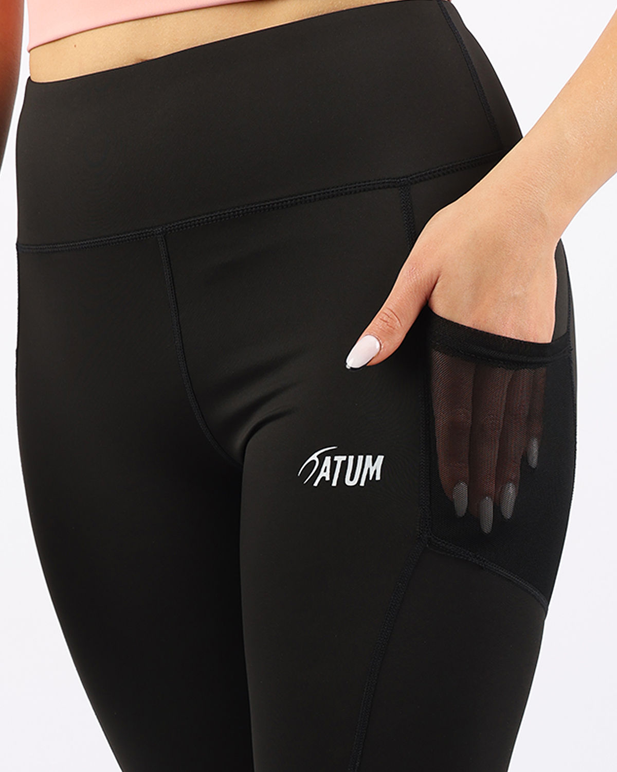 Pocket Flex Capri Black Leggings-Atum -7634382
