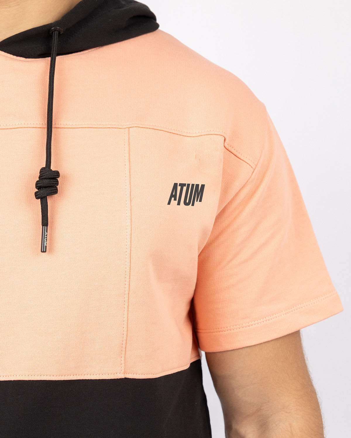 Half Sleeve Coral Hoodie-Atum -94126960