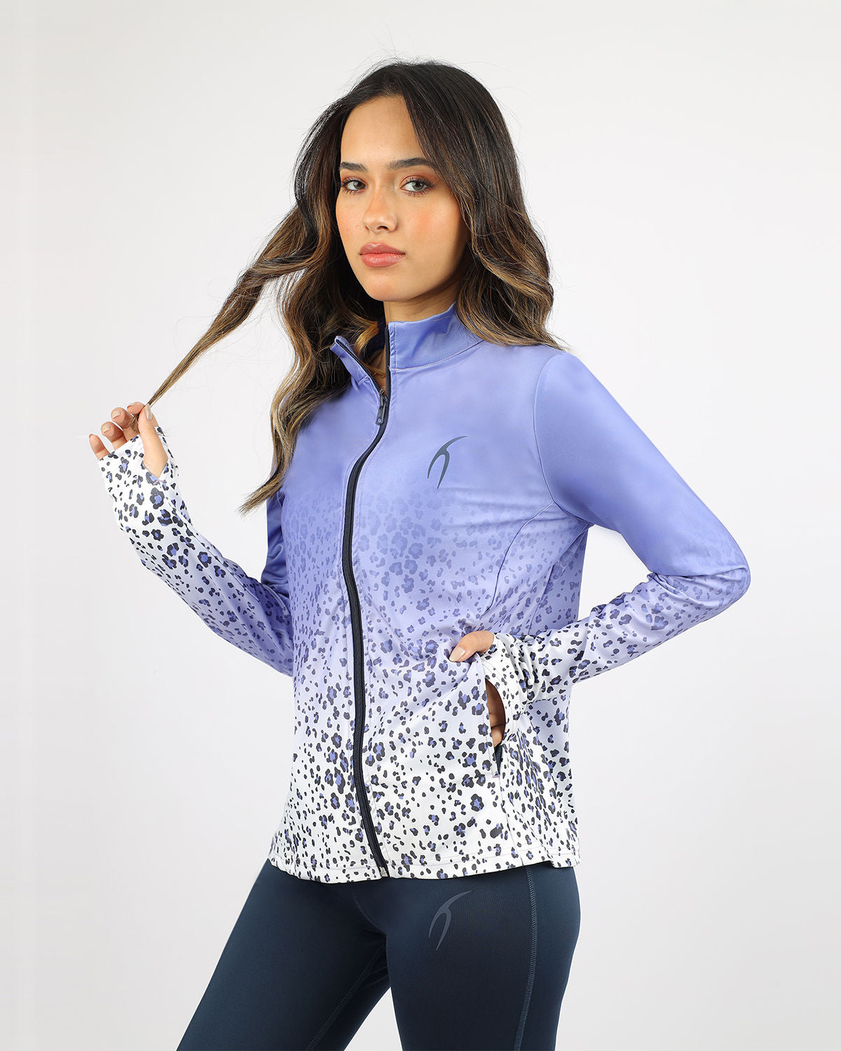 Colored Print Purple Jacket-Atum -80156966