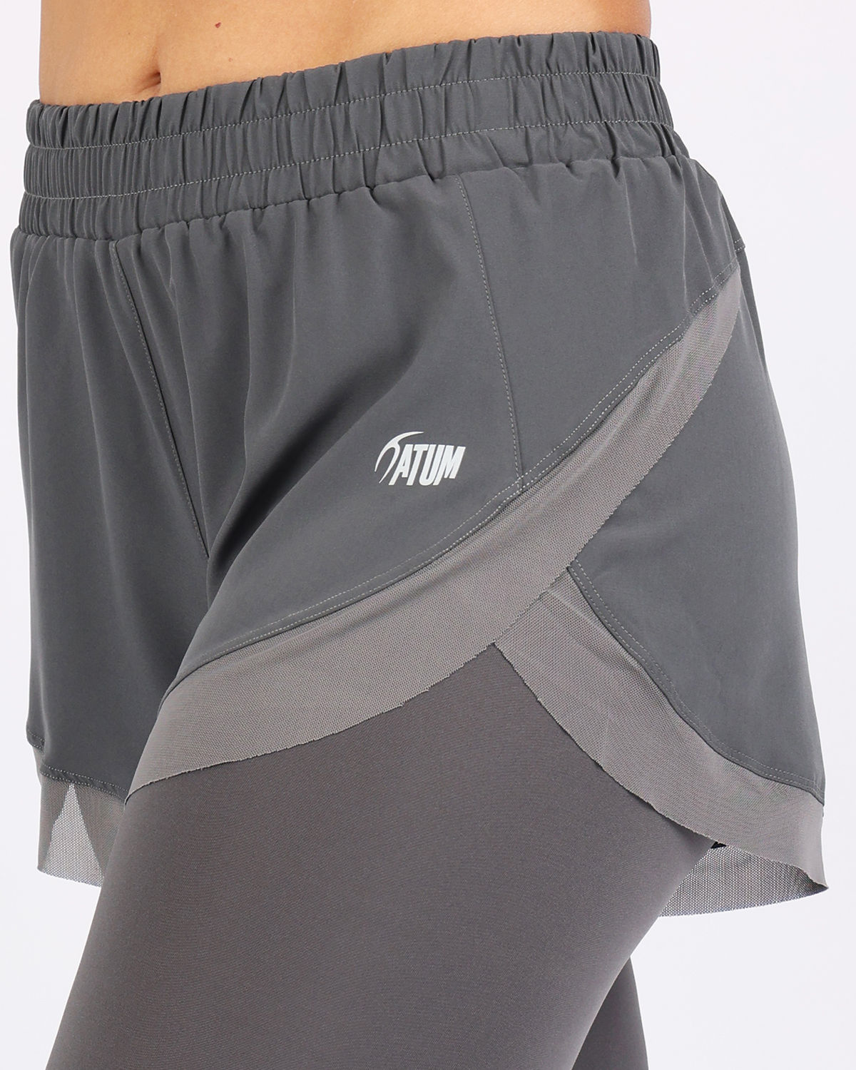 Pocket Wave Skort Gray Leggings-Atum -88396717