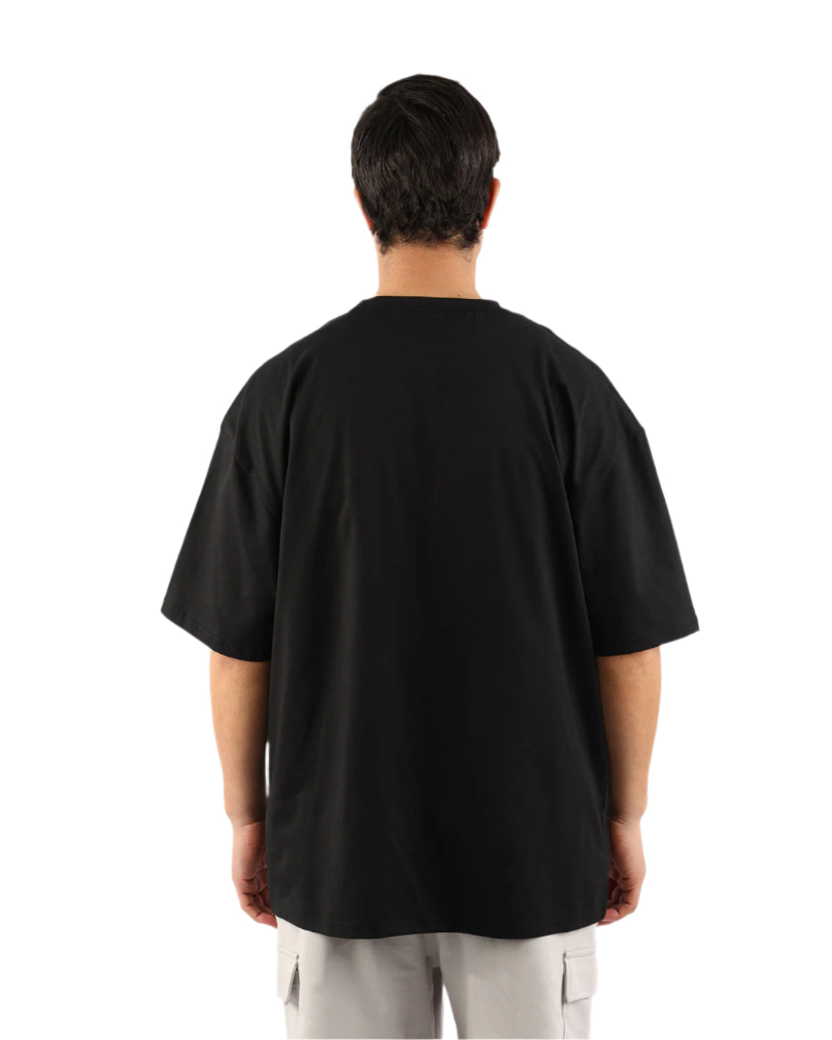OverSized Basic Men's Black T-Shirt-Atum -42449113