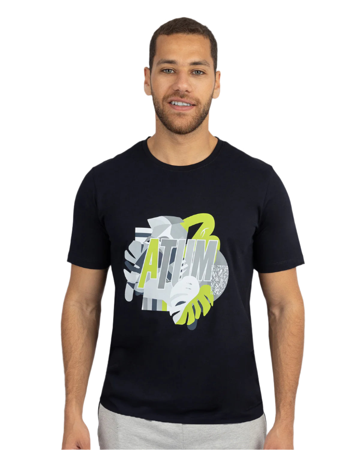 Printed Navy Men's T-Shirt-Atum -36729455
