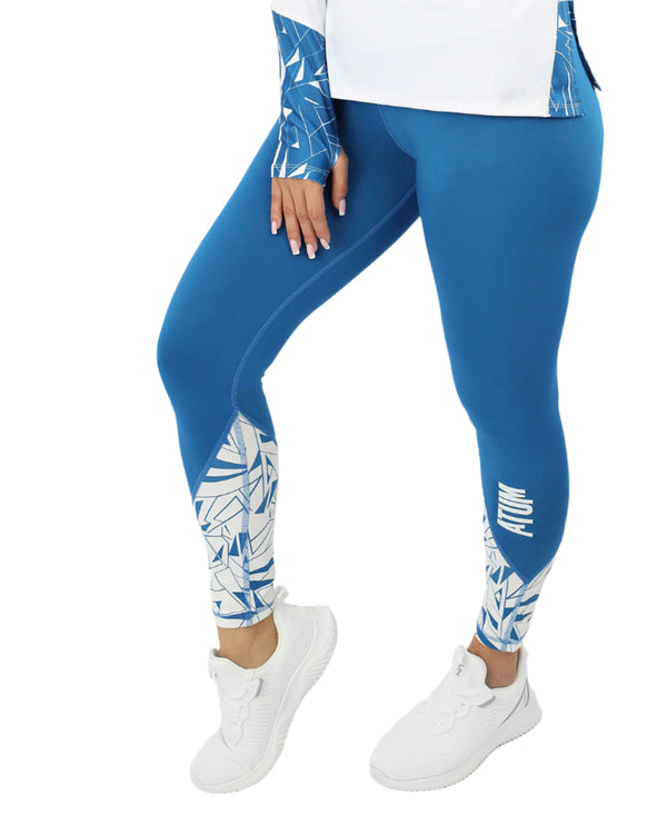Printed Women's Blue Leggings-Atum -22753568