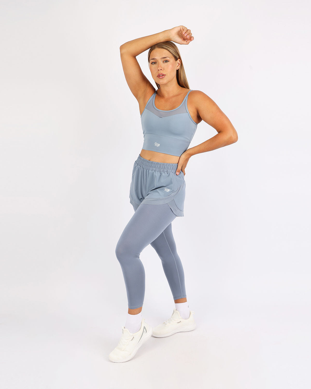 Pocket Wave Skort Light Blue Leggings-Atum -89592728