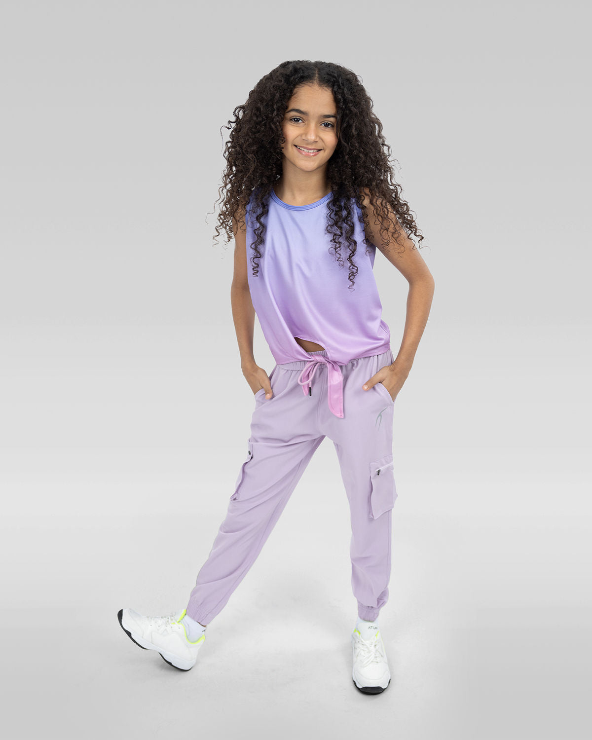 Girls Plain Purple Tank Top-Atum -7058877