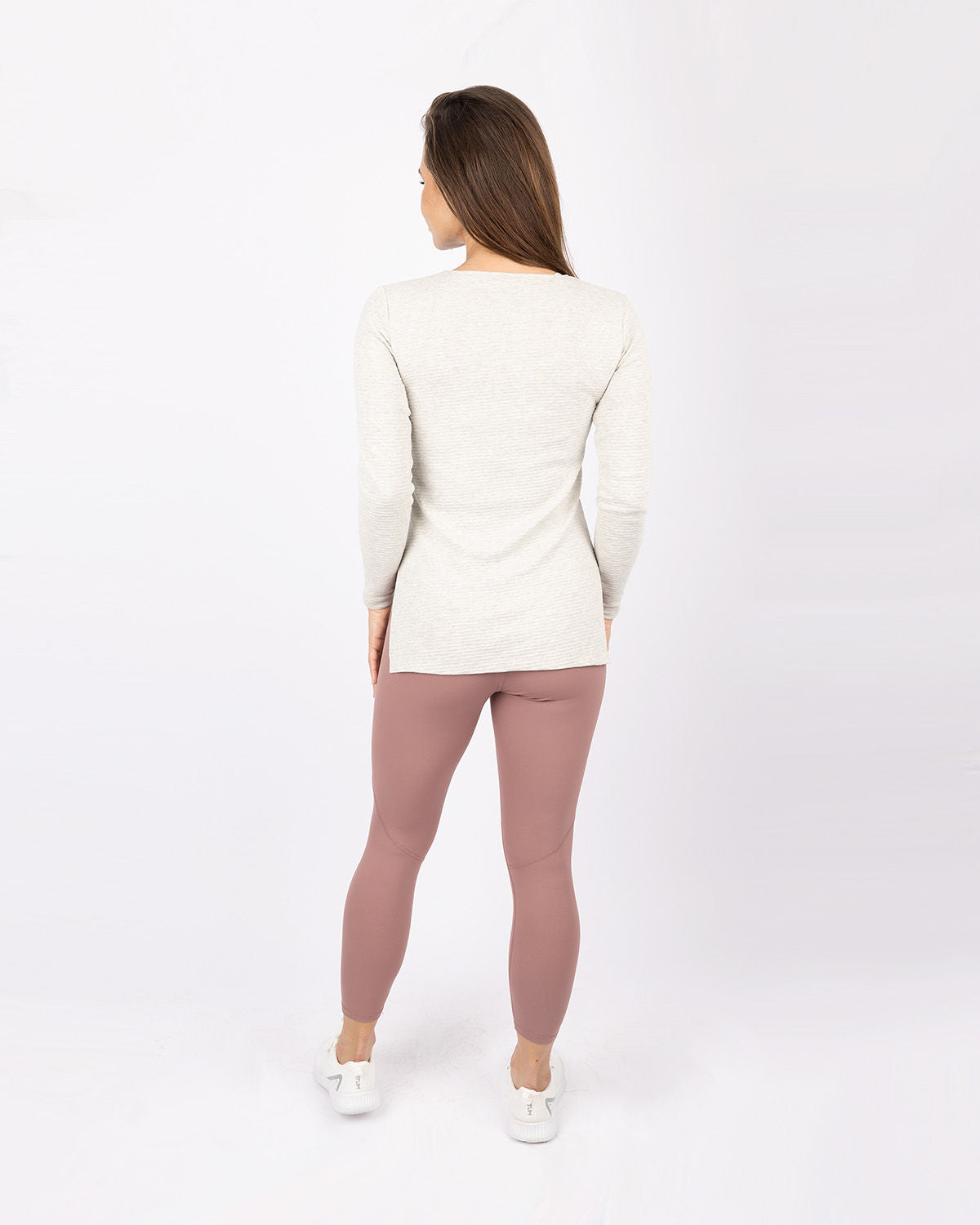 Cotton Rib Long Sleeve Gray T-Shirt-Atum -87204329