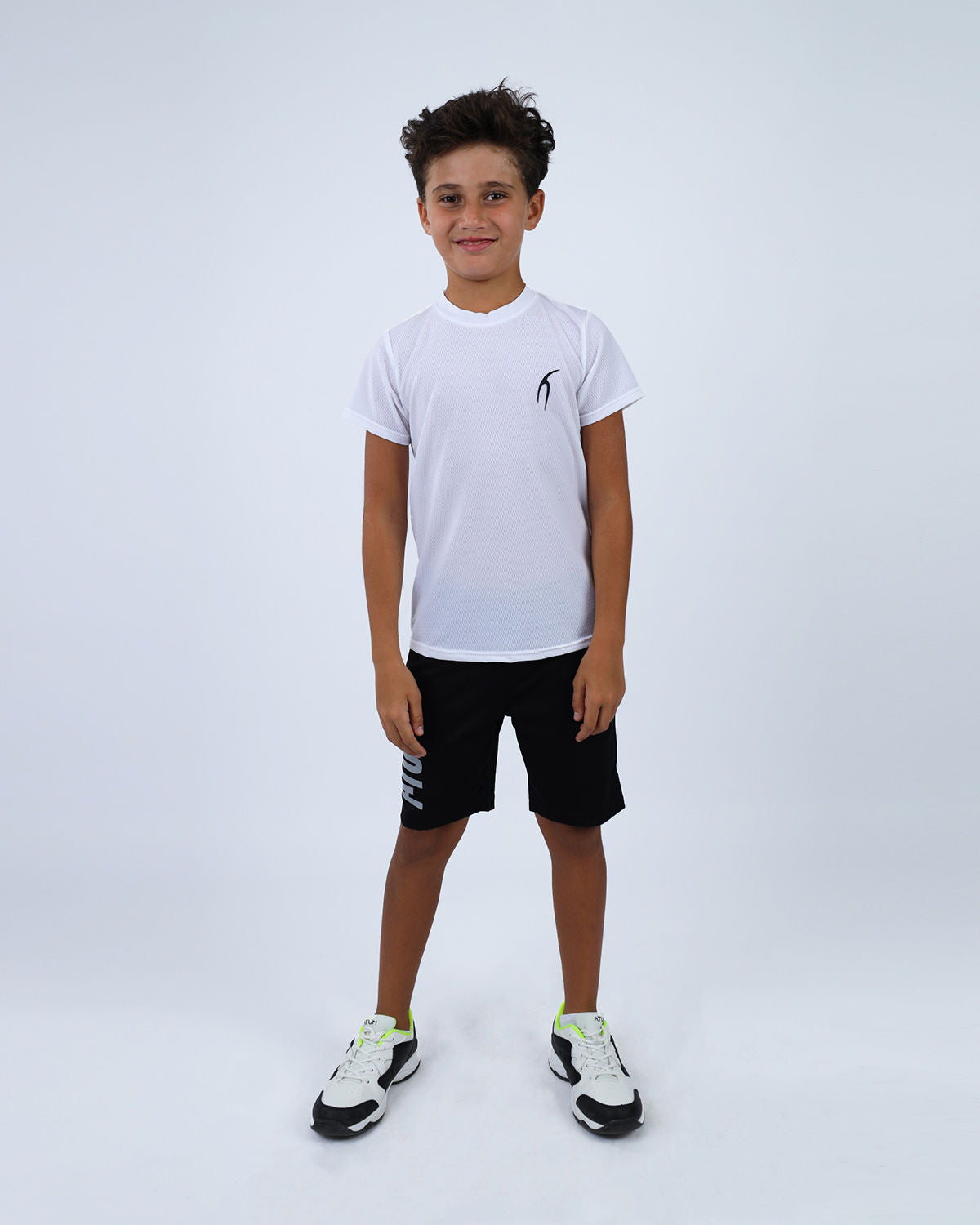 Crew Neck Short Sleeve White Breathable Top-Atum -70306258