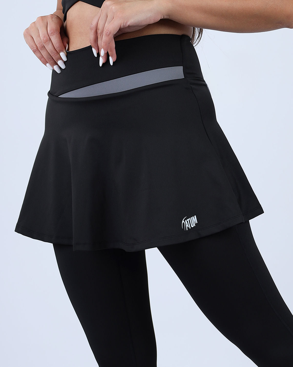 Flexi Flair Skirted Black Leggings-Atum -99072733