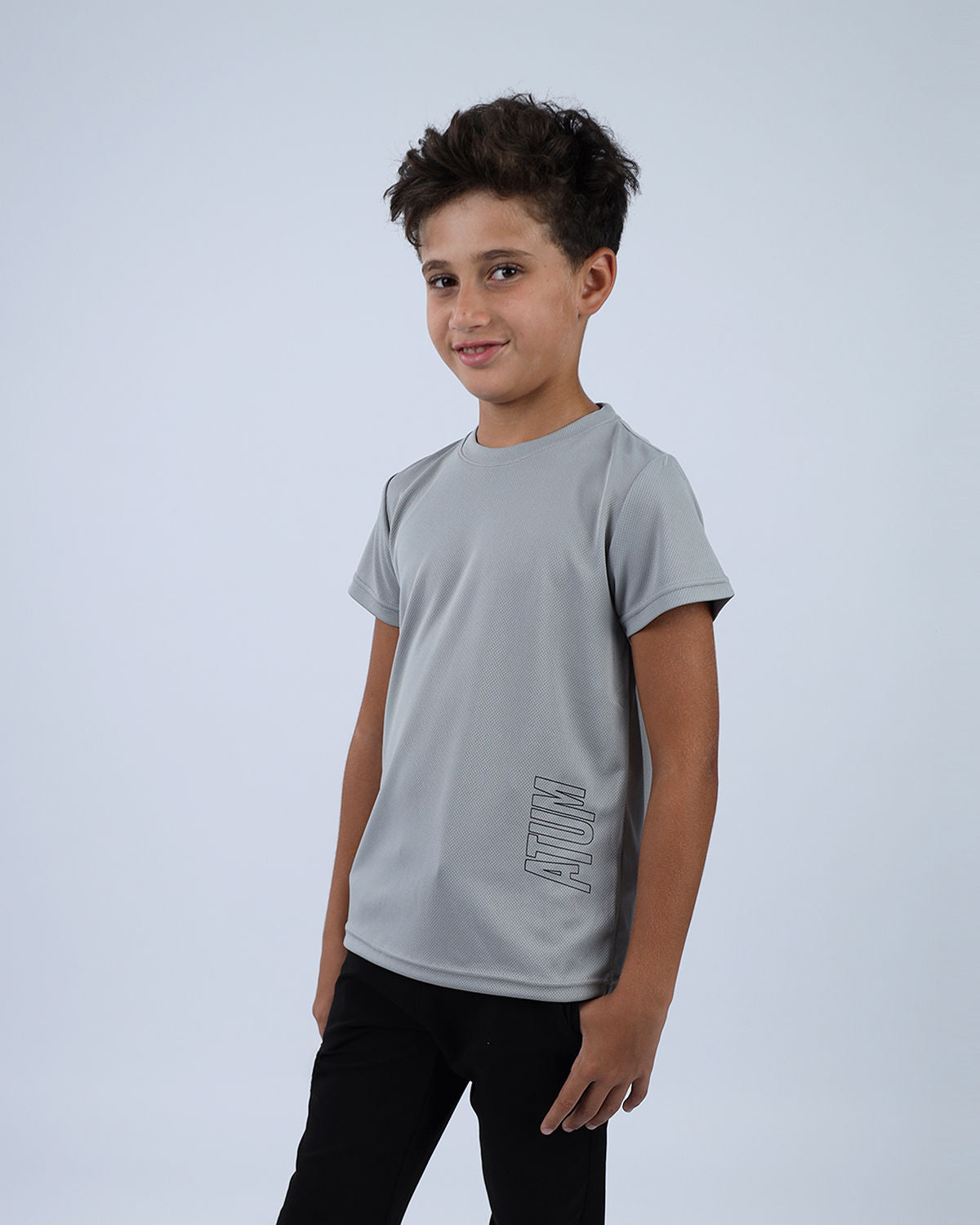 Dri-Fit Boys Basic Gray T-Shirt-Atum -25272661