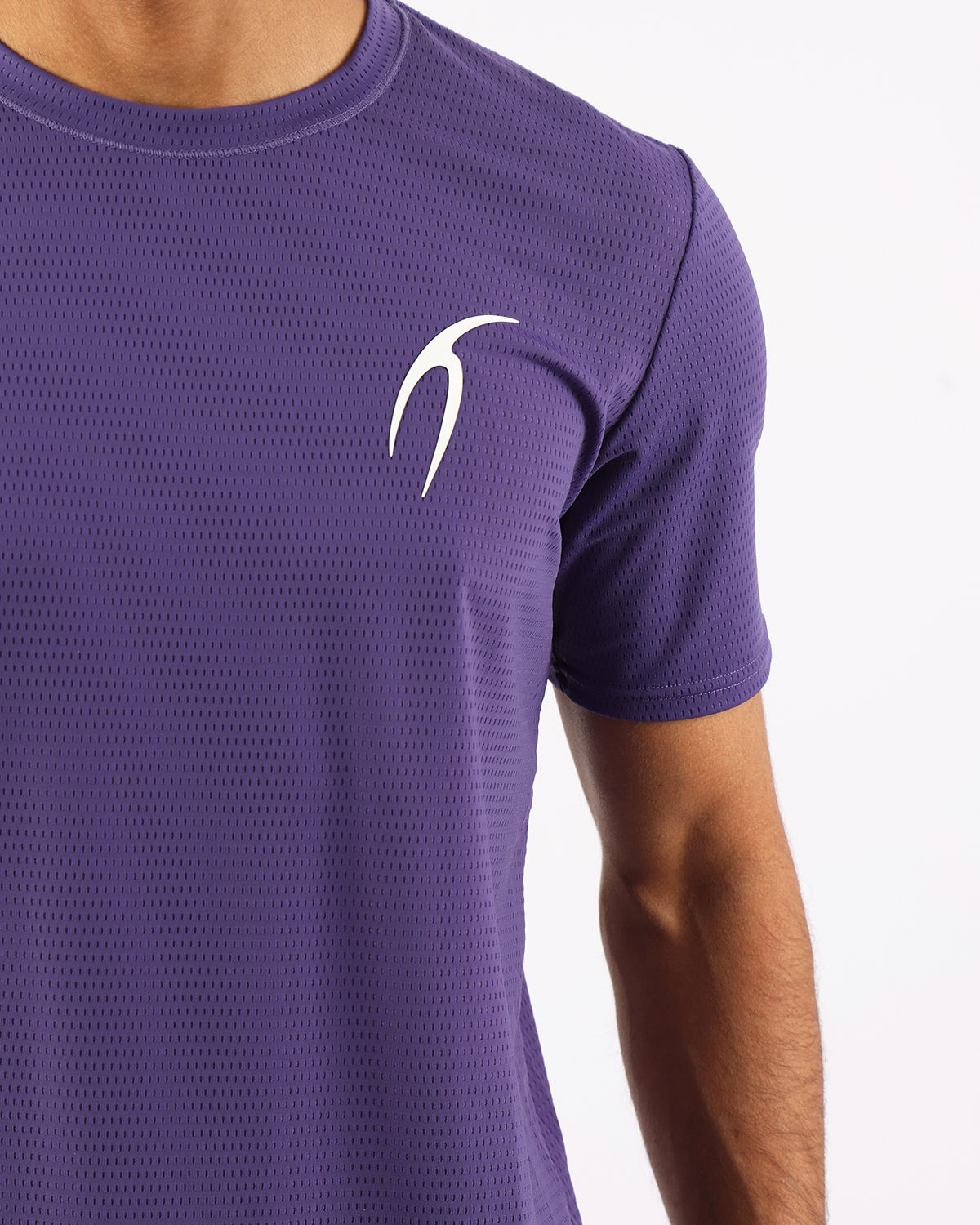 Crew Neck Short Sleeve Purple Athletic Top-Atum -60528550