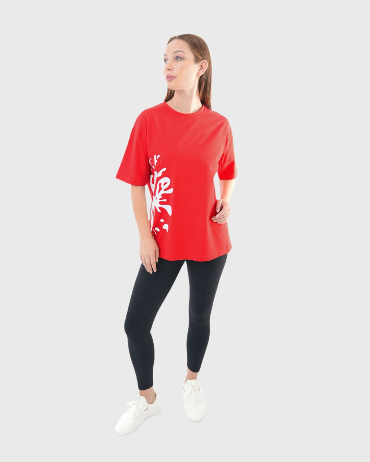 Oversized Splash Red T-Shirt-Atum -76449116