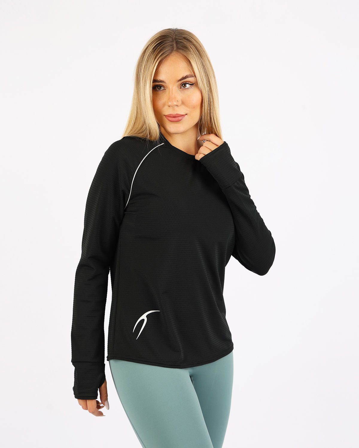 Long-Sleeve Training Black Top-Atum -96043760