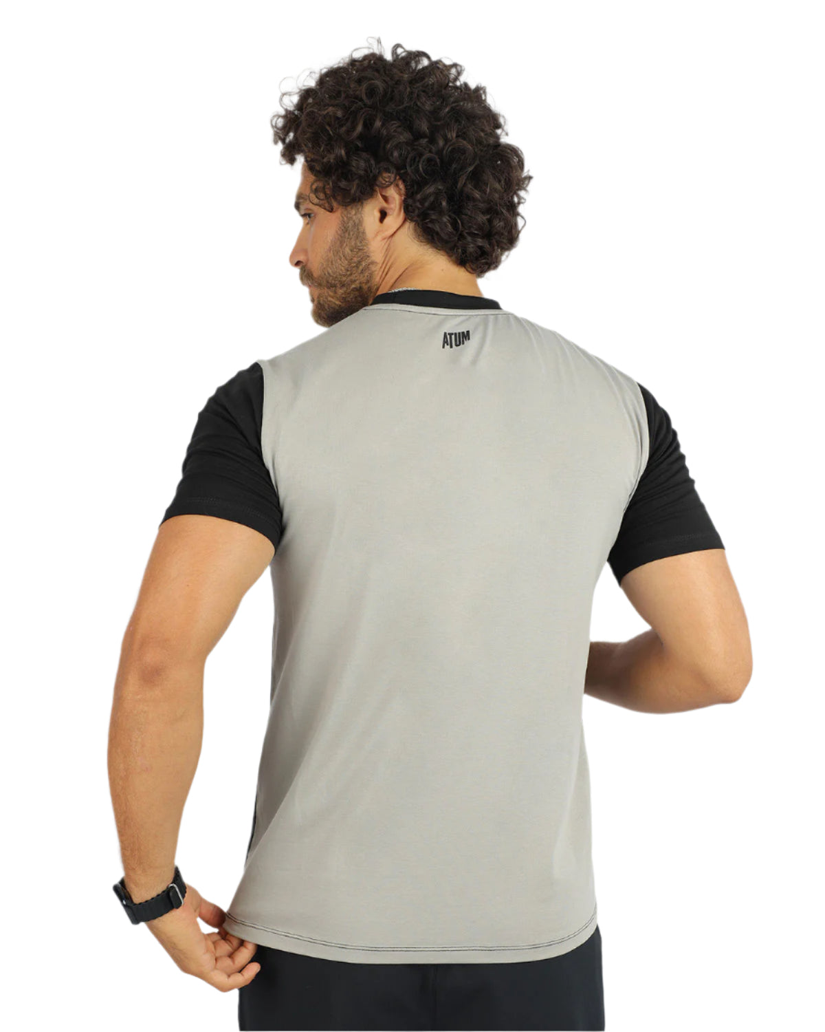 Men's Basic Black T-Shirt-Atum -72502406