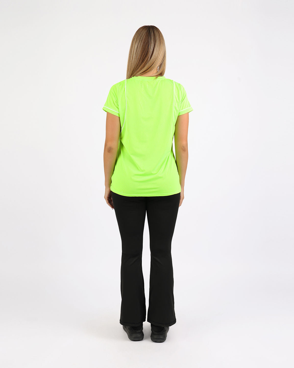 Short-Sleeve Breathable Lime Green Mesh Top-Atum -60051086