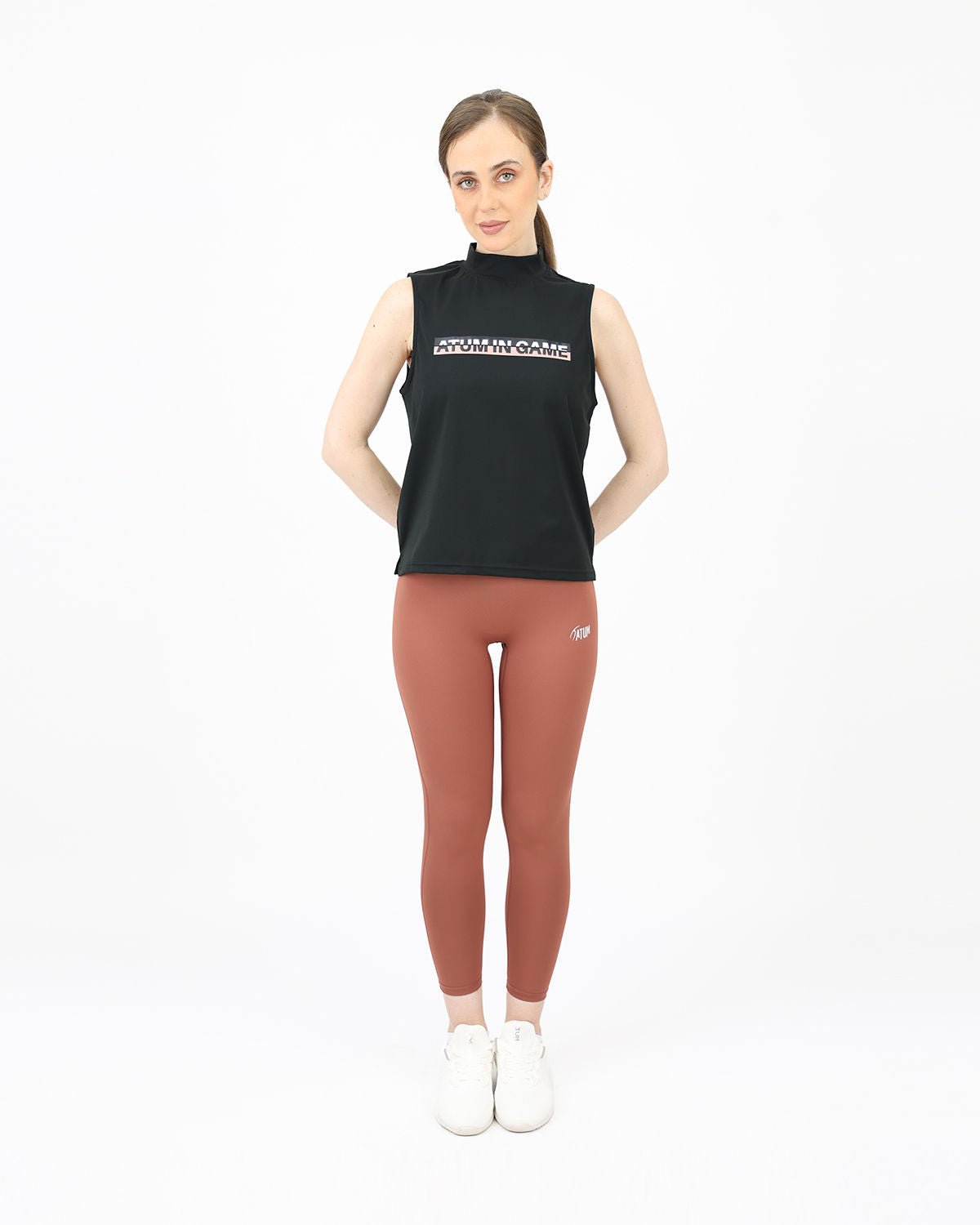 Sleeveless Training Black Tank Top-Atum -80257468