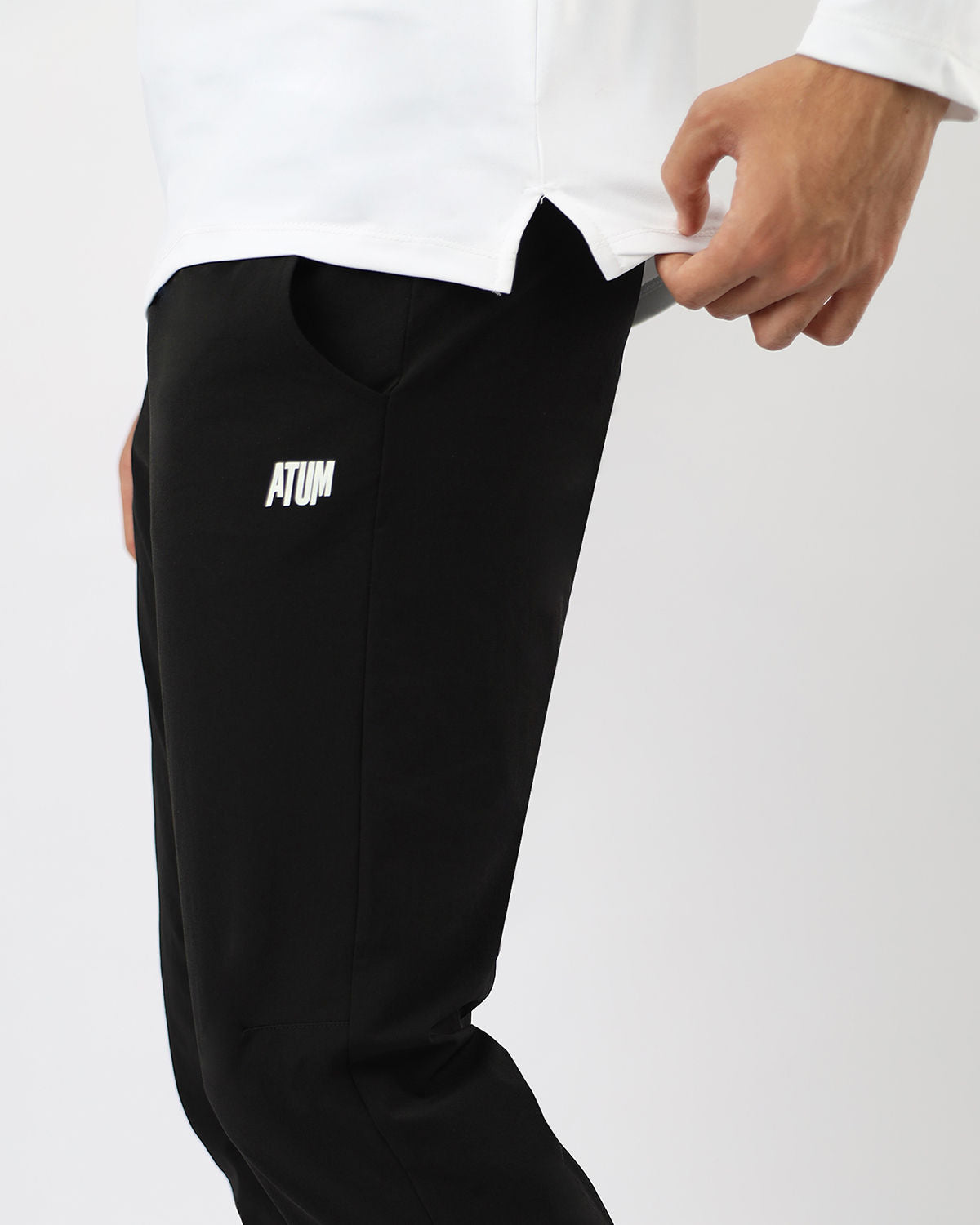 Slim Fit Black Jogger Pants-Atum -96464352