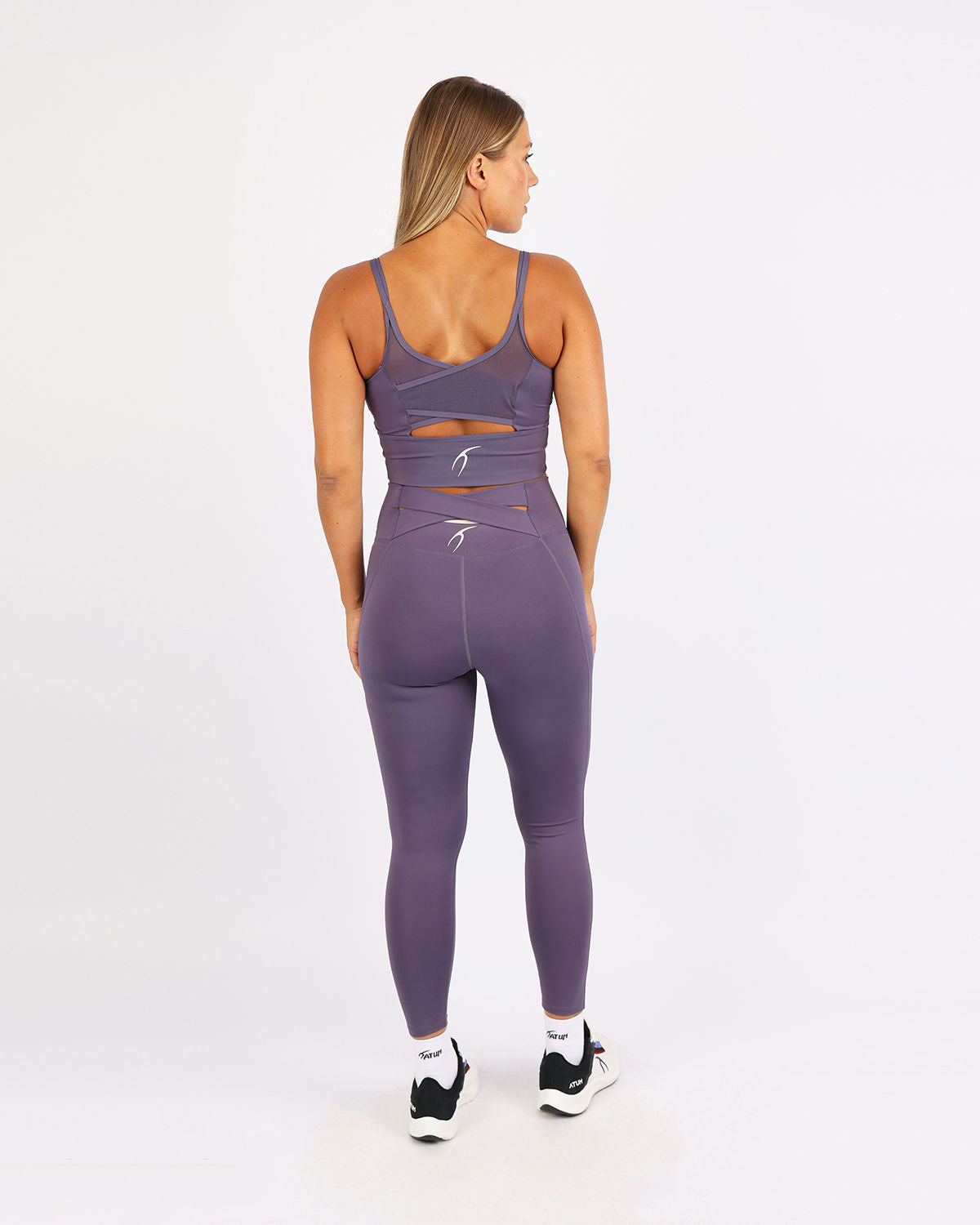 Curve Accent High-Rise Violet Leggings-Atum -33675517