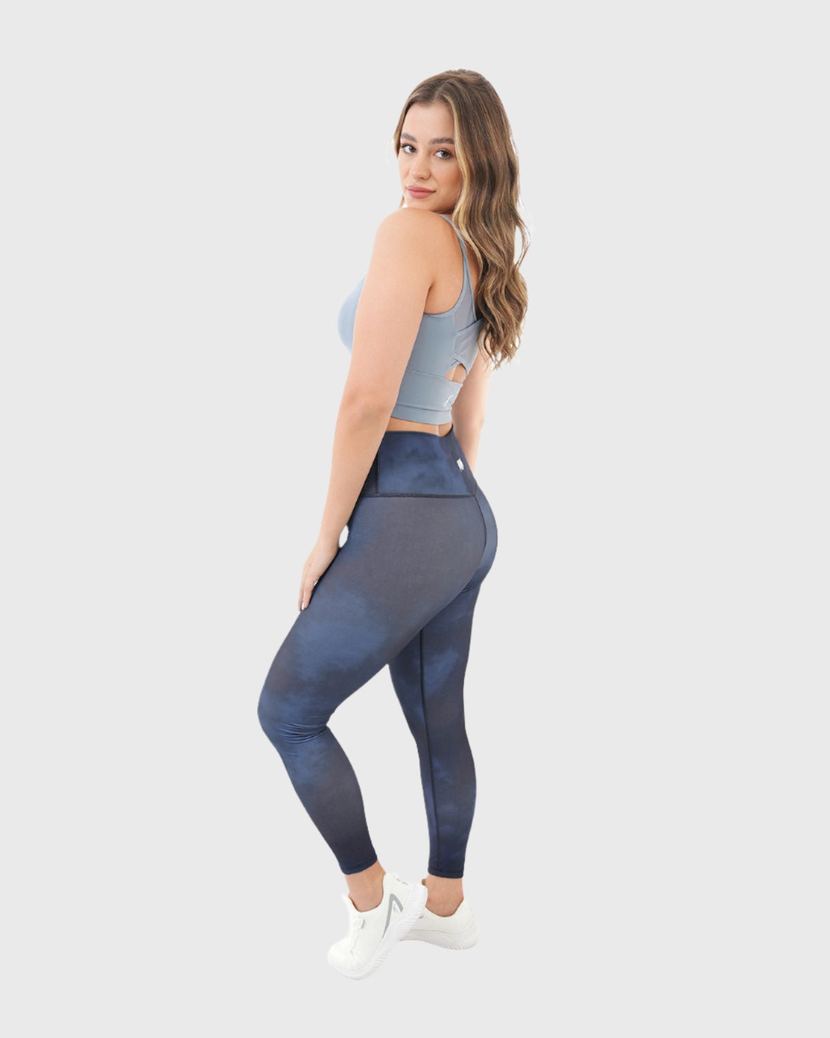 Yoga Printed Navy Leggings-Atum -90314767