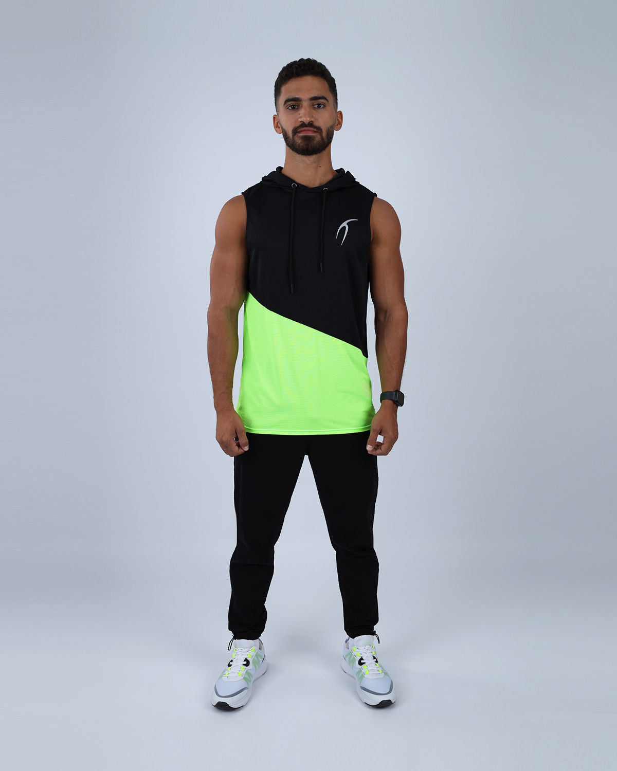 Sleeveless Breathable Green Hoodie-Atum -87363676