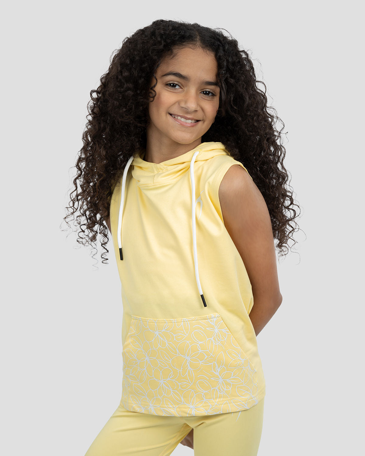 Smooth Girls Hooded Yellow T-Shirt-Atum -52779276