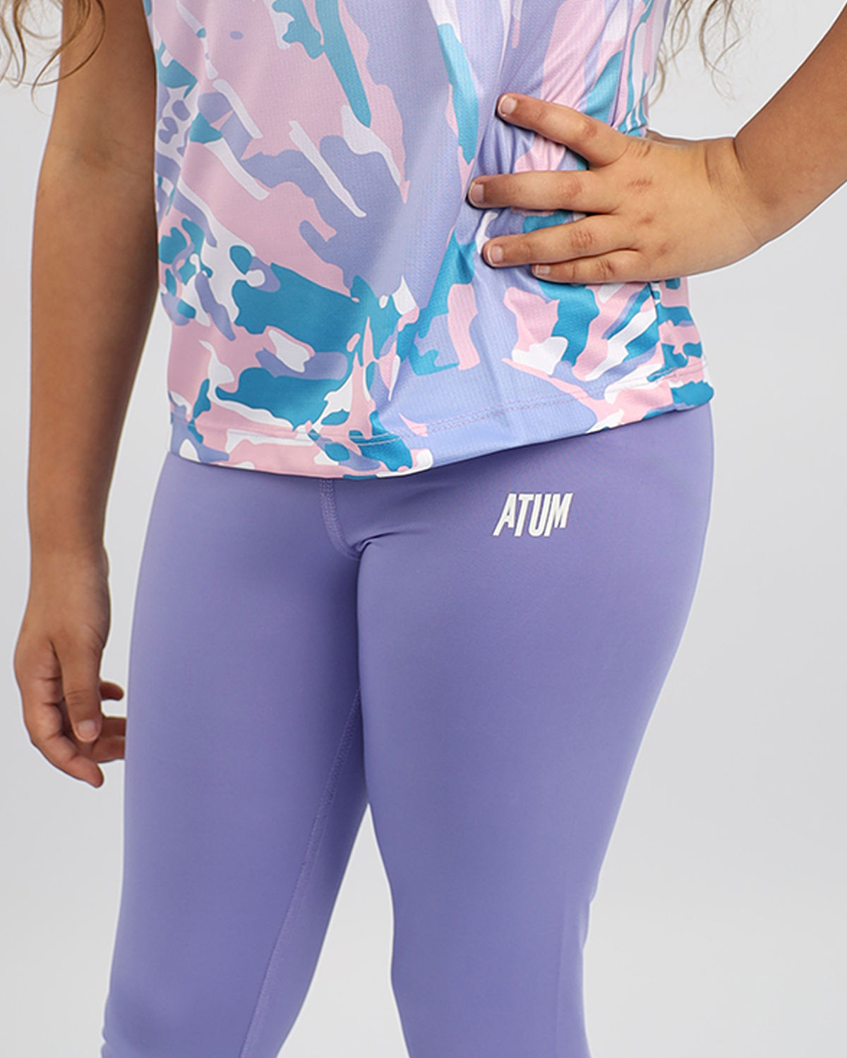Girl's Floral Purple Leggings-Atum -45629596