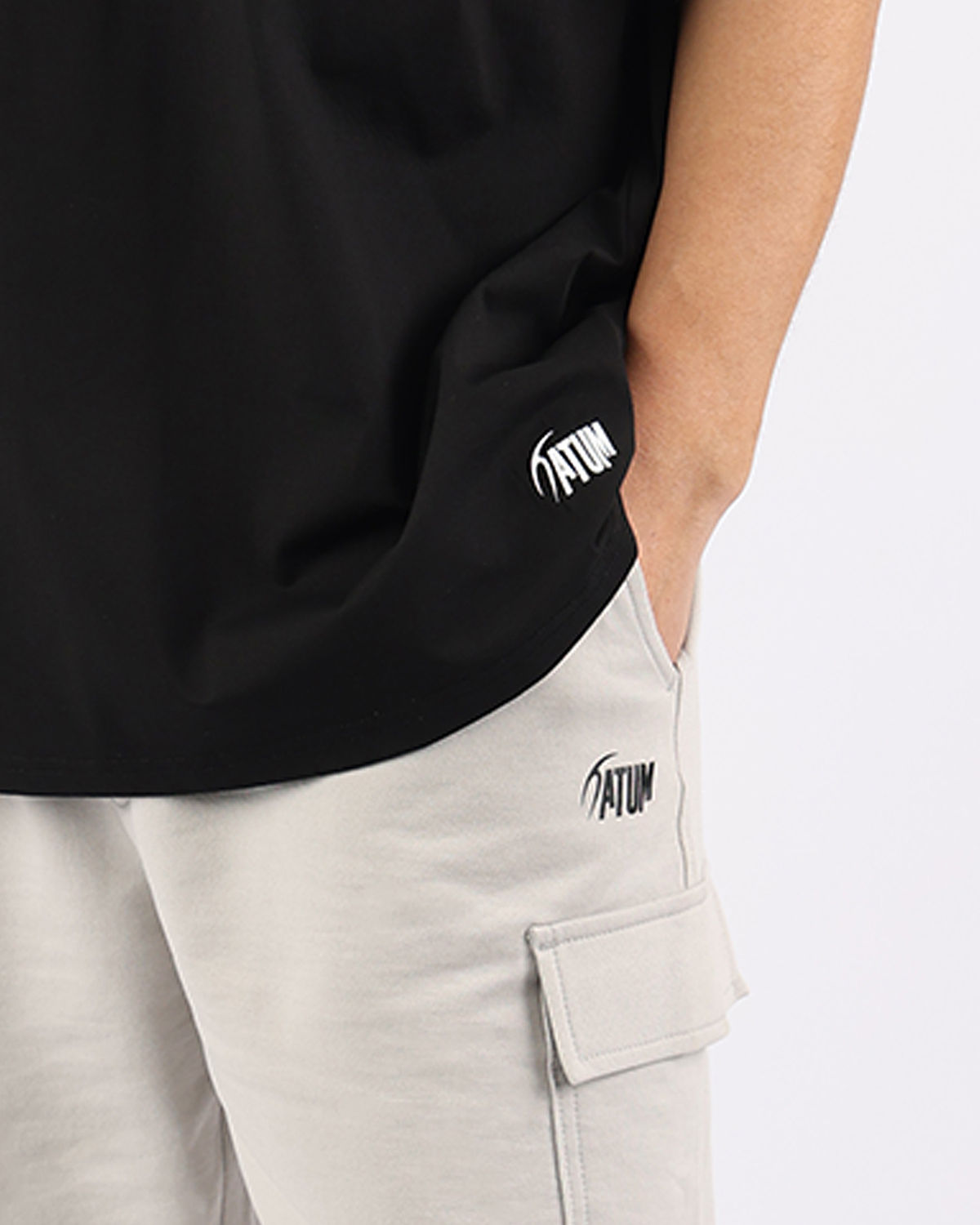 OverSized Basic Men's Black T-Shirt-Atum -7575828