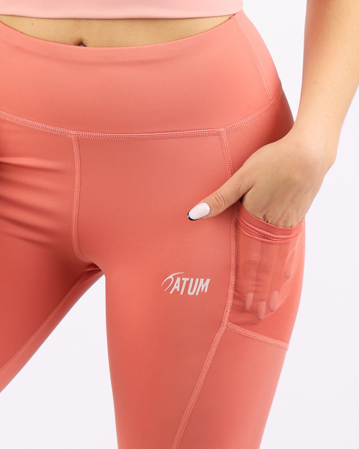 Pocket Flex Capri Coral Leggings-Atum -64001691