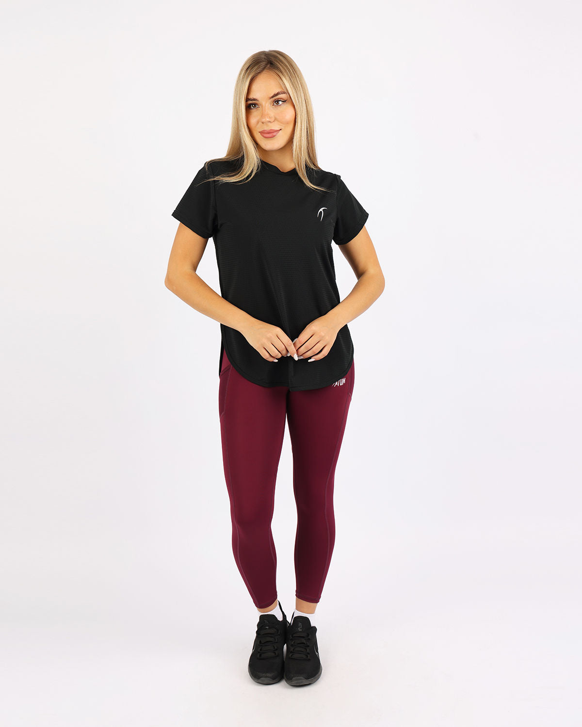 Short-Sleeve Breathable Black Top-Atum -27398095