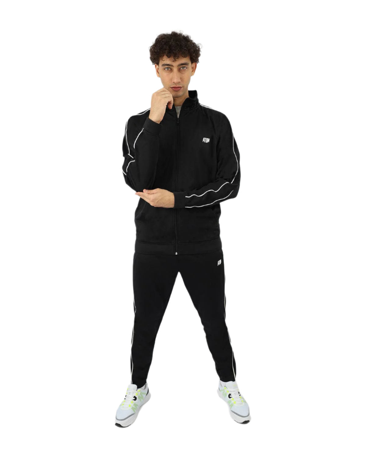 Men's Basic Black Tracksuit-Atum -80430775