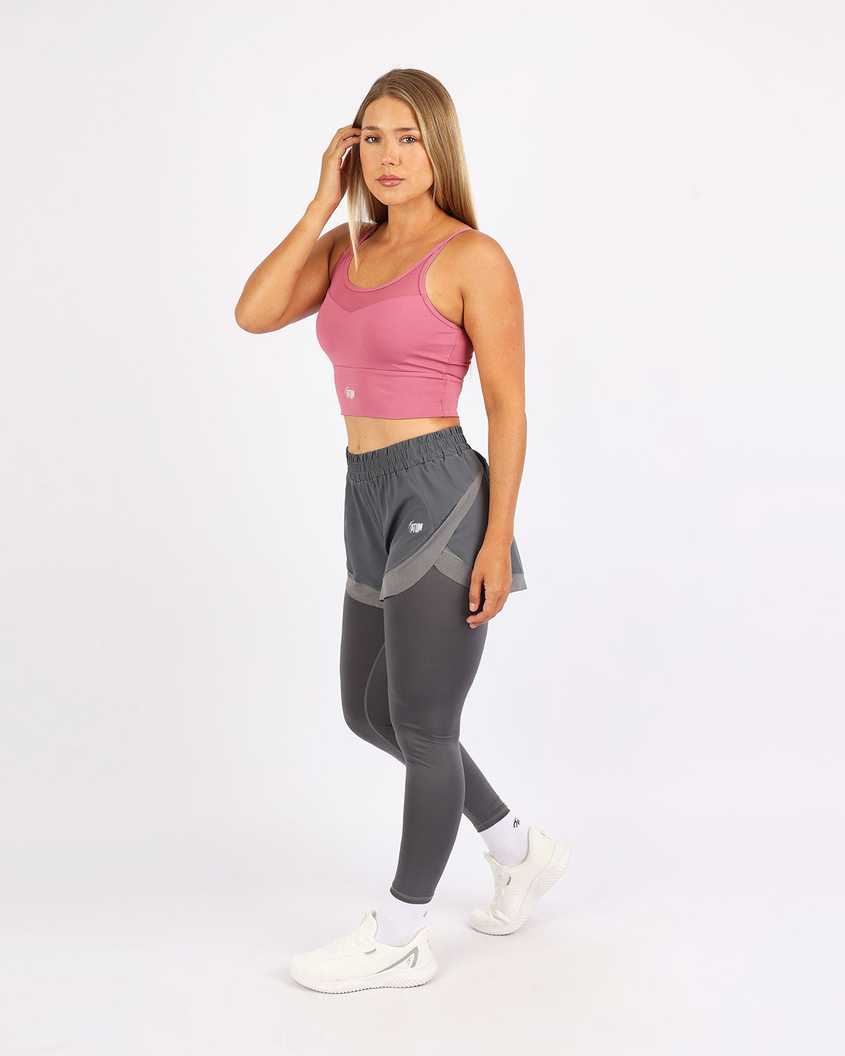 Pocket Wave Skort Gray Leggings-Atum -36079735