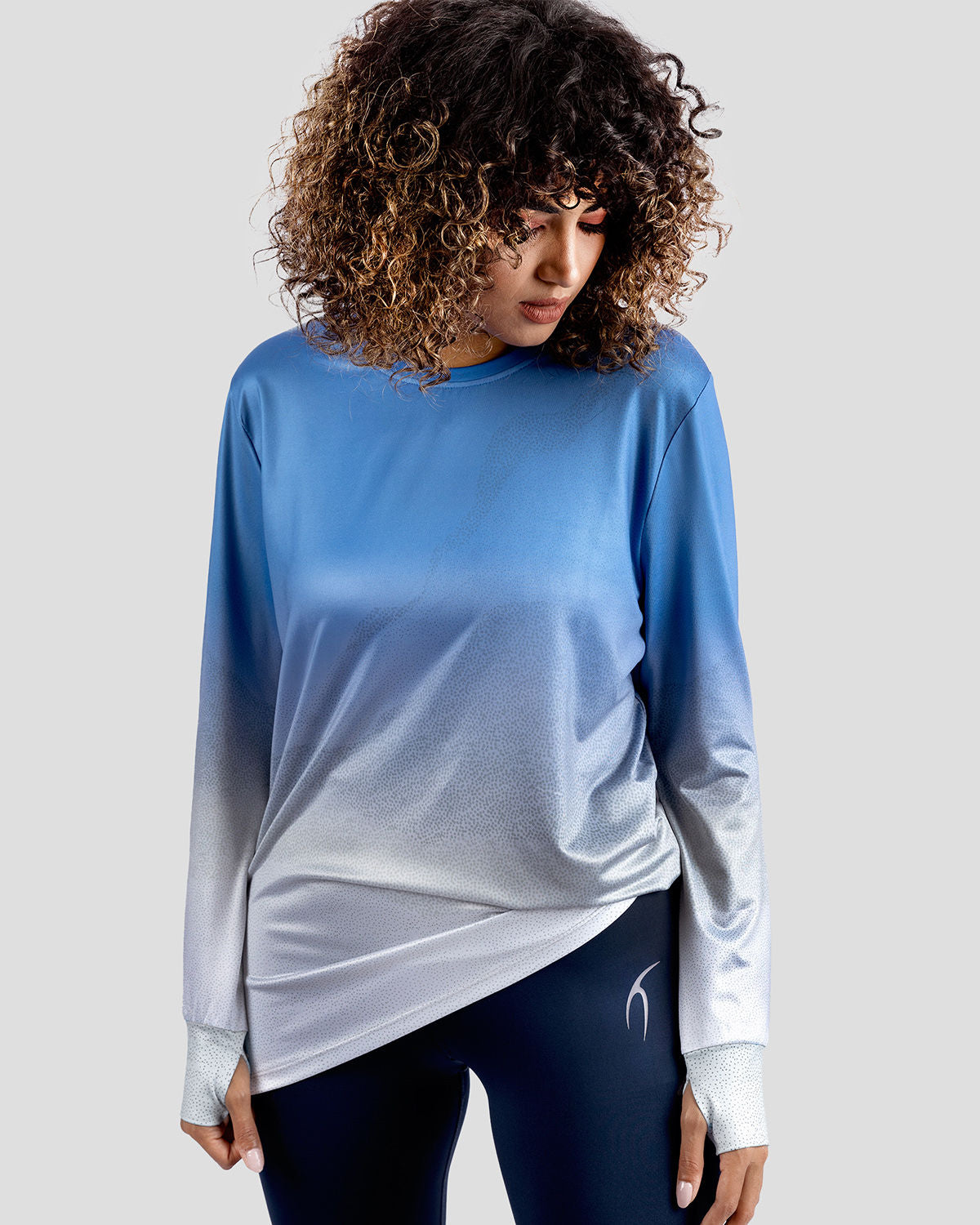 Women's Gradient Blue Top-Atum -8773769