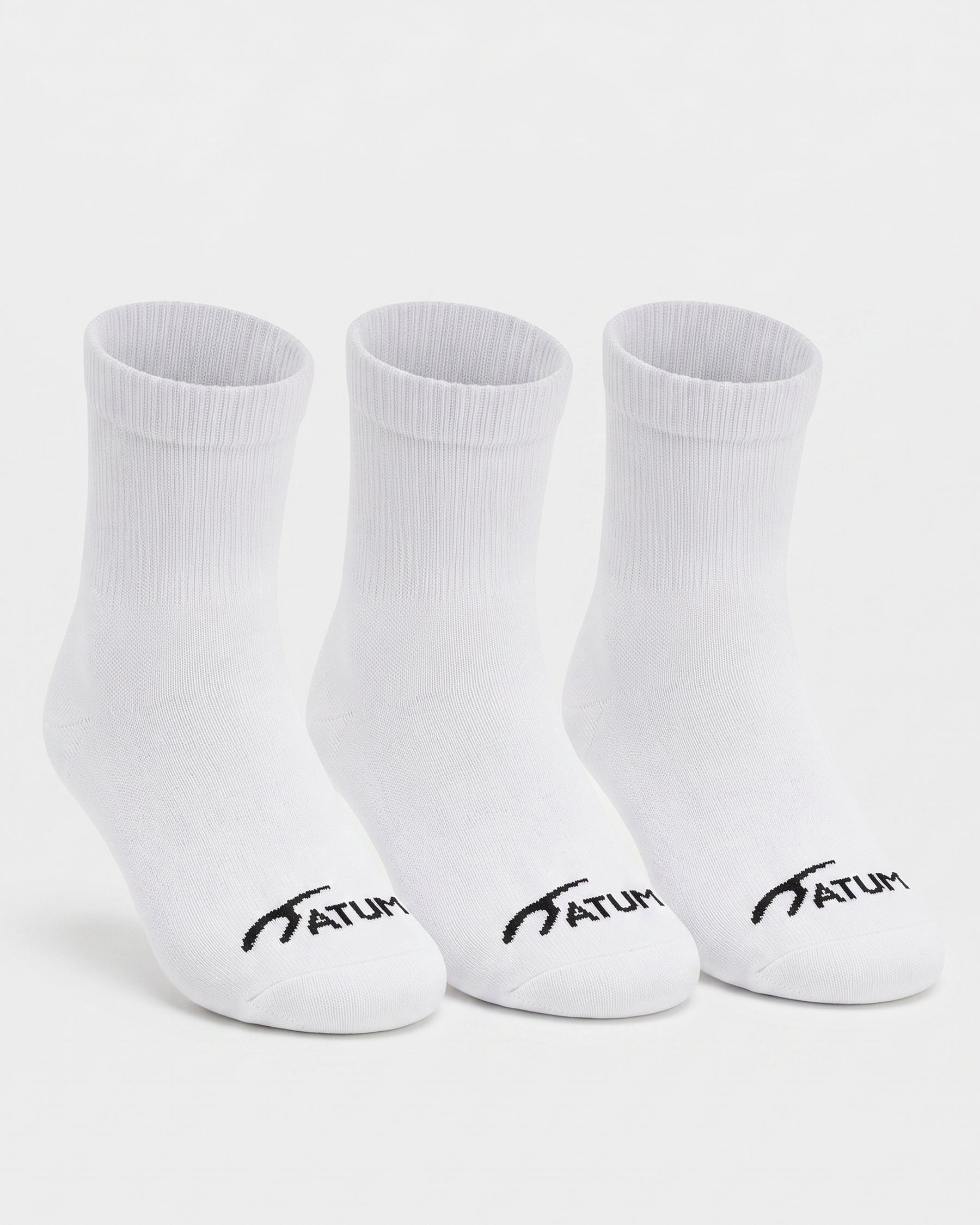 Kids Mid-Crew White Socks-Pack of 3-Atum -56892317