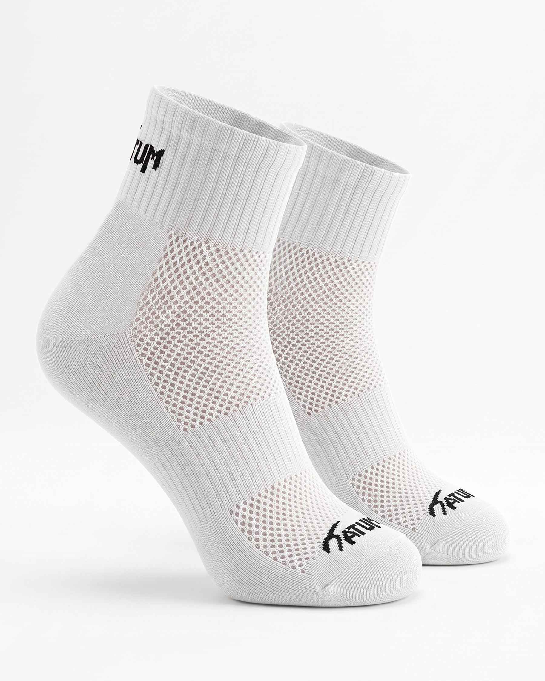 Unisex White Half Socks With Net-Atum -31094835