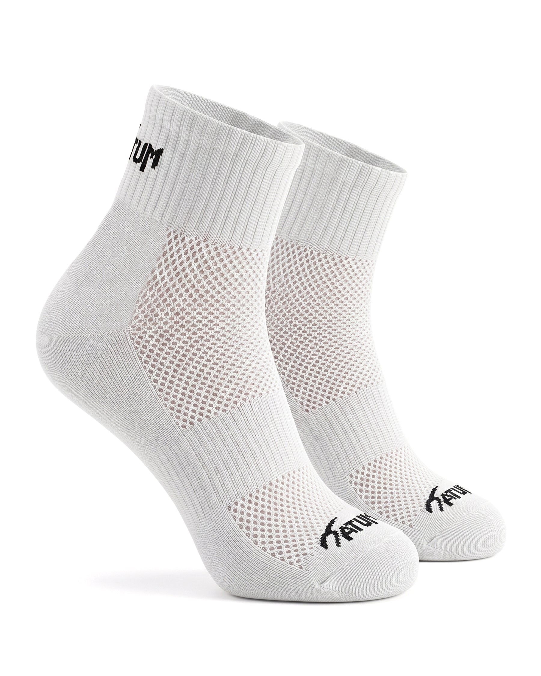 Unisex White Half Socks With Net-Atum -3606490