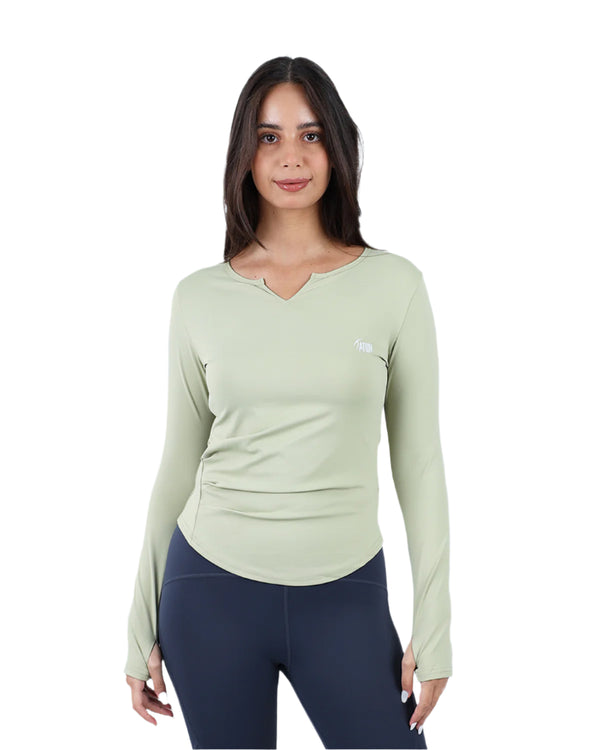 Elegance Women's Green Long-Sleeve Top-Atum -24485573