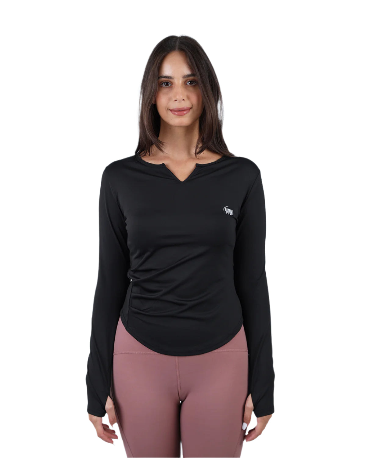 Elegance Women's Black Long-Sleeve Top-Atum -30077618