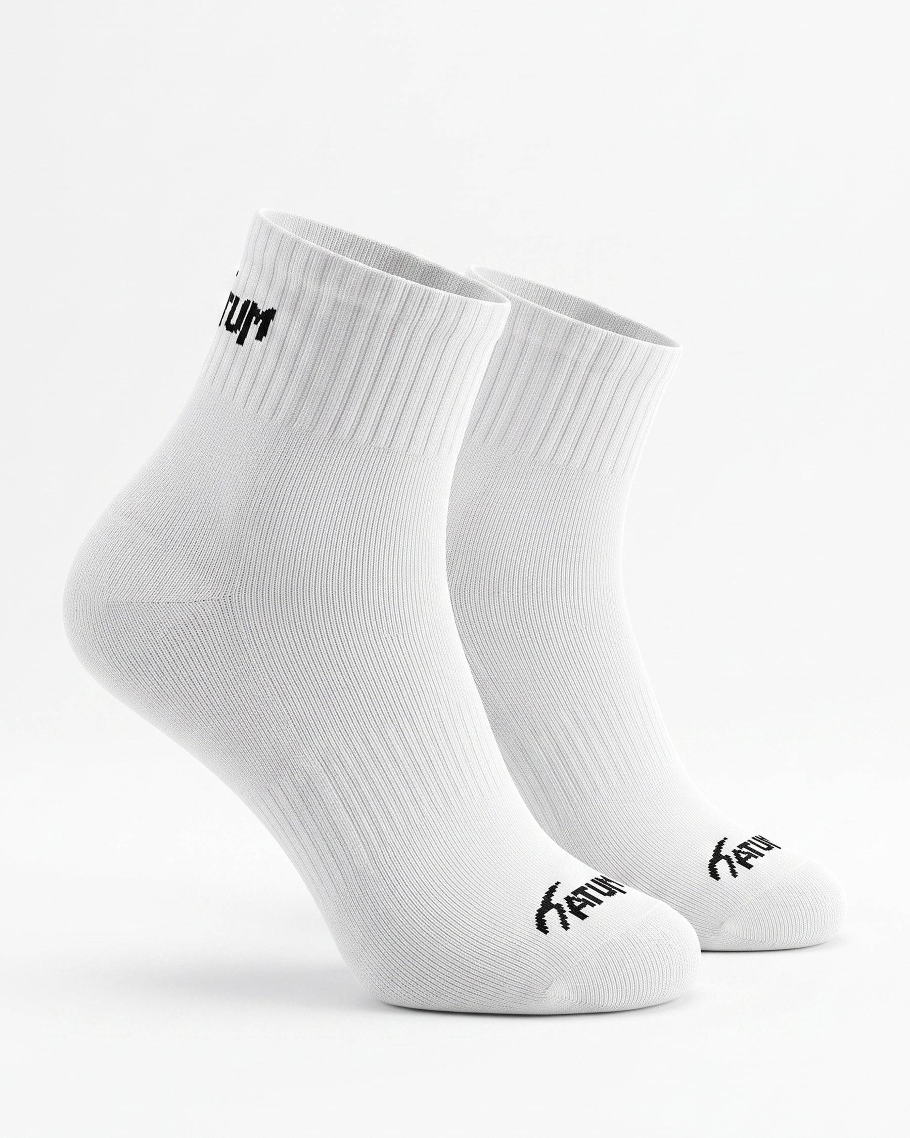Unisex White Half Socks-Atum -46750373