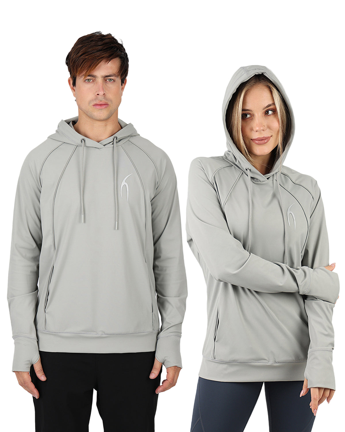 Long-Sleeve Training Gray Hoodie-Atum -34353910