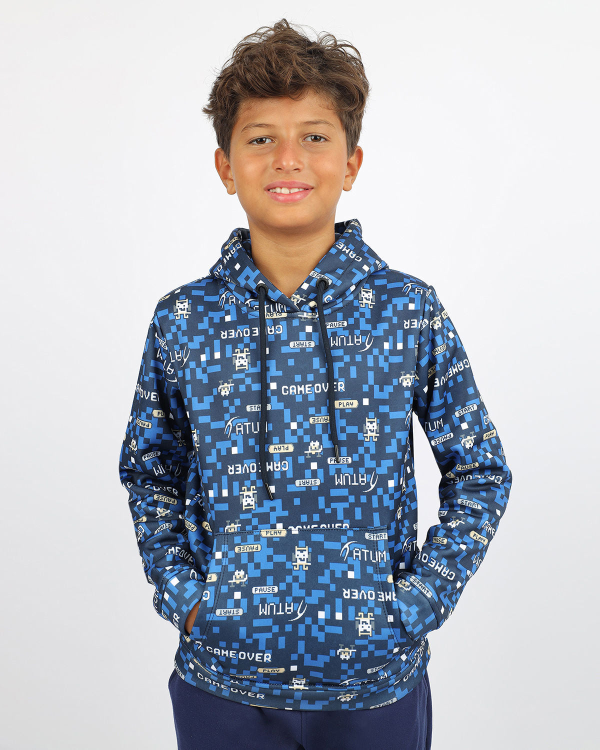 Gaming Boy's Navy Hoodie-Atum -26773561