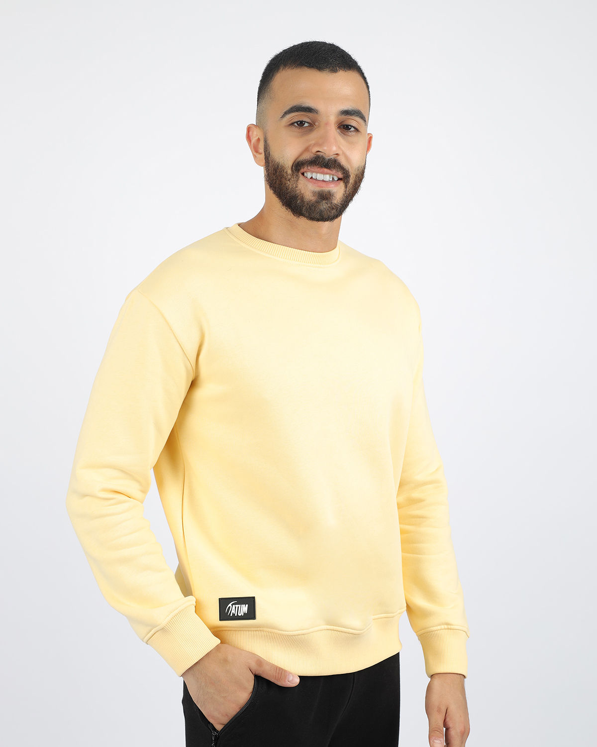 Men's Light Yellow Sweatshirt-Atum -31308023