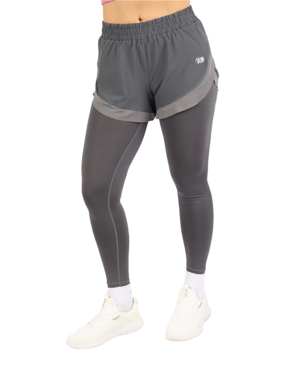 Pocket Wave Skort Gray Leggings-Atum -39246296