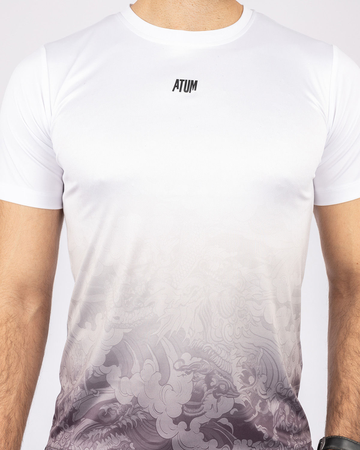 Round Printed Gray T-Shirt-Atum -92777261