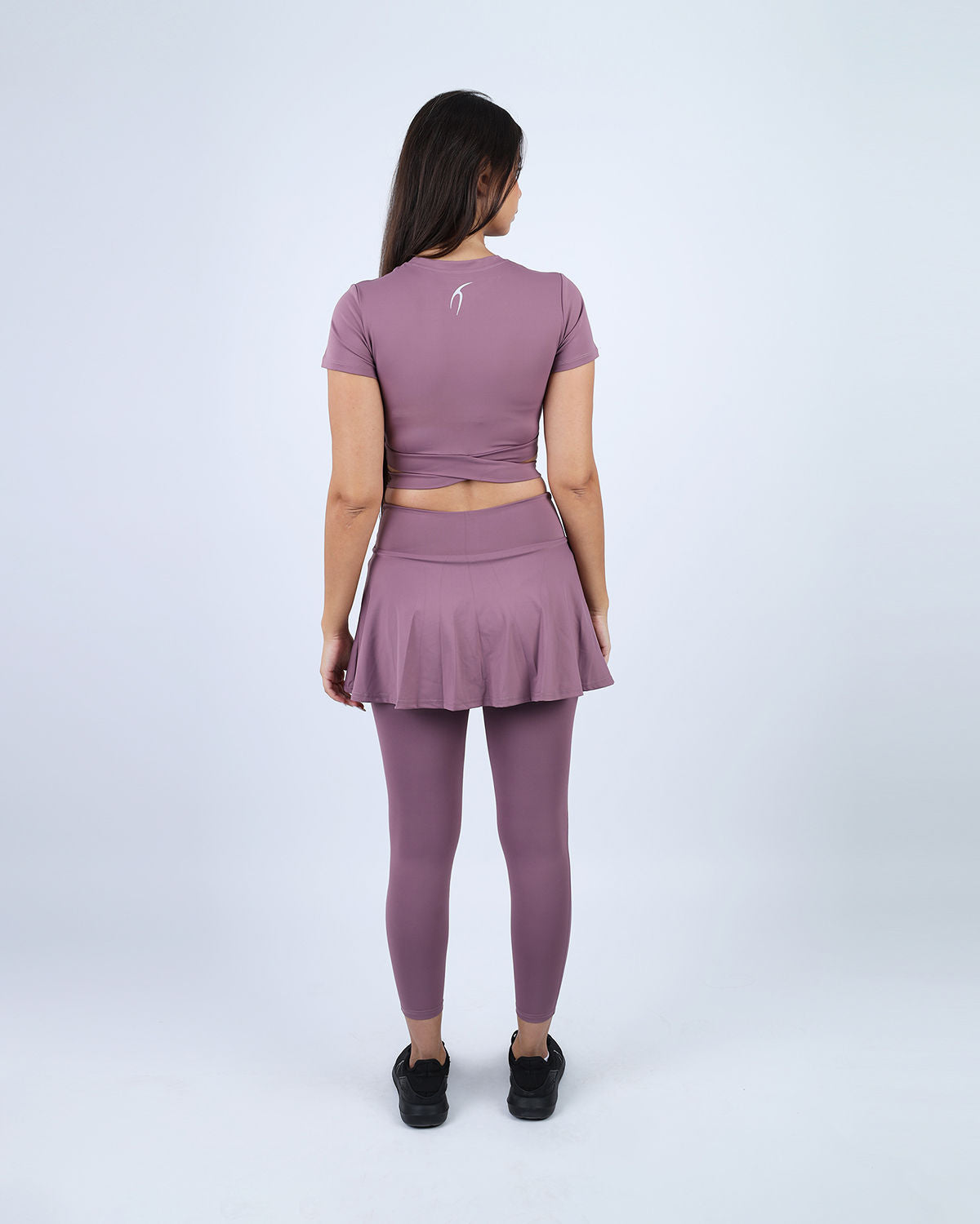 Twisted Short Sleeves Purple Crop Top-Atum -7992873