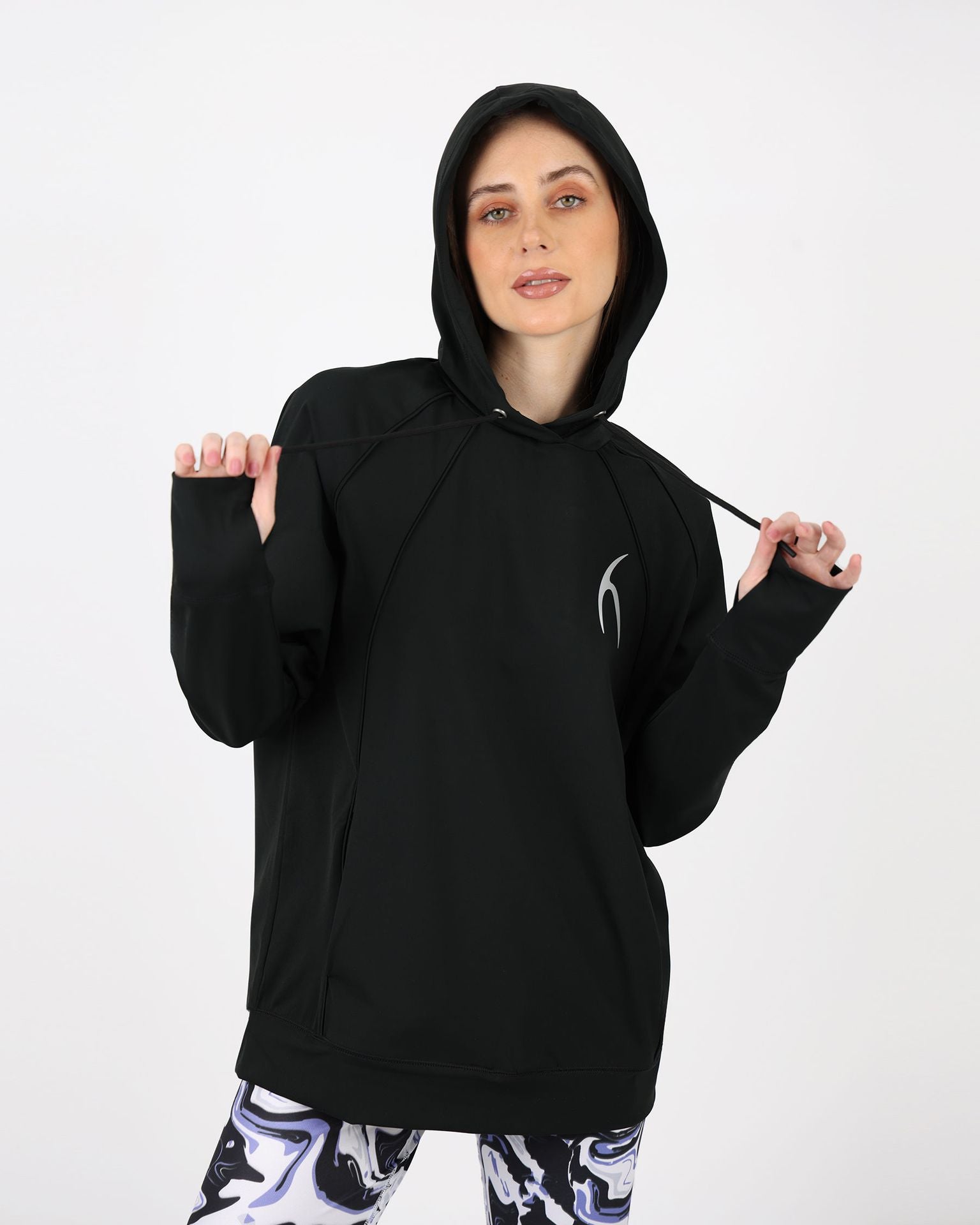 Long-Sleeve Training Black Hoodie-Atum -61584811