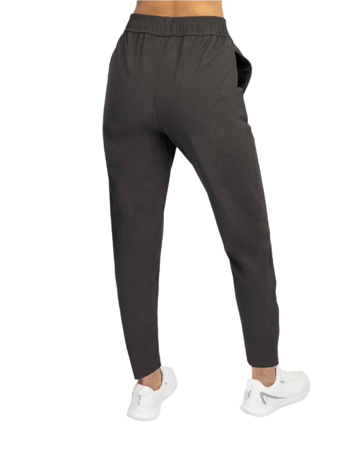 Slit Zipper Gray Women's Pants-Atum -14421475