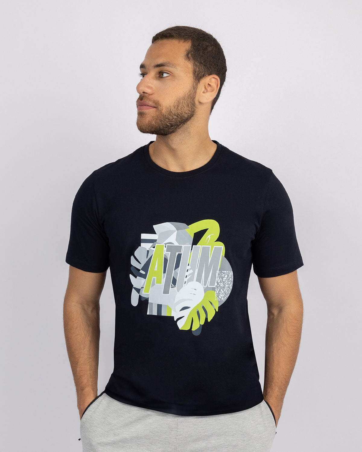 Printed Navy Men's T-Shirt-Atum -35164654