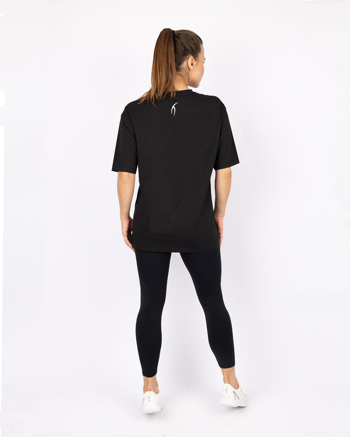 Oversize Printed Women's Black T-Shirt-Atum -24862639