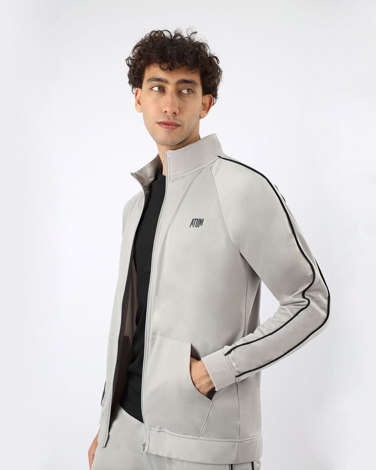 Men's Basic Light Gray Tracksuit-Atum -54085285