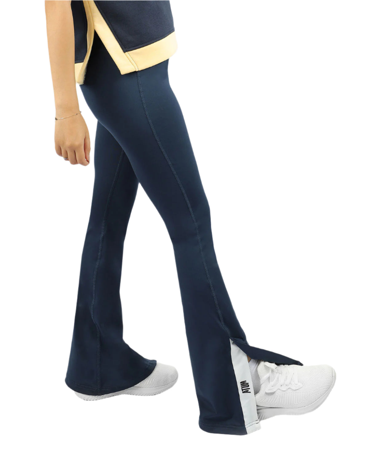 Slit Yoga Navy Leggings-Atum -63165253