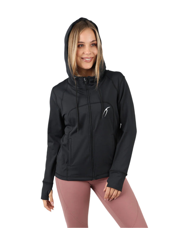 Power-Up Hooded Black Jacket-Atum -59000057